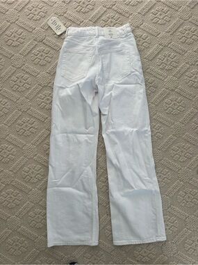 H&M White High Waist Wide Jeans